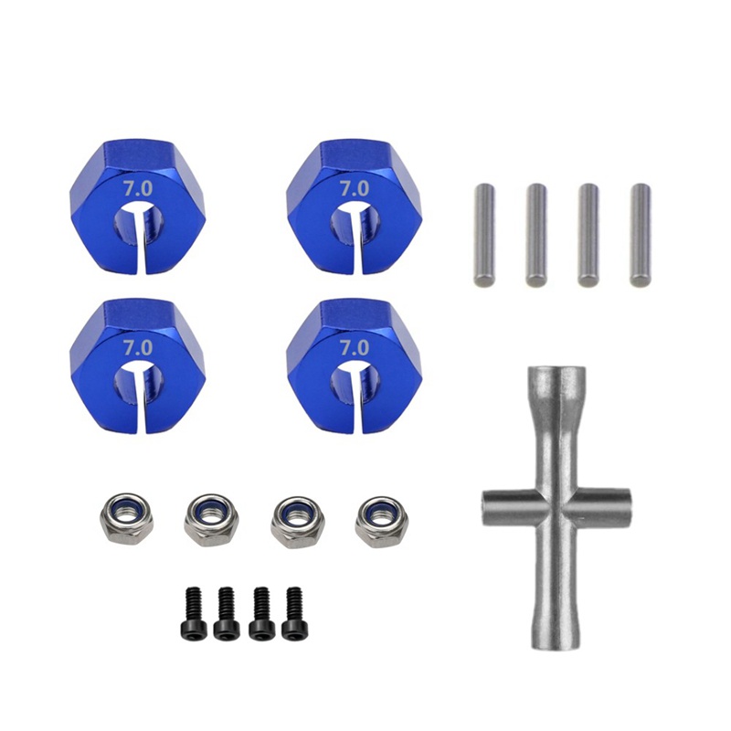 Đai ốc lục giác M4 12mm bằng kim loại cho Traxxas 1/10 Slash 4X4 VXL 2WD