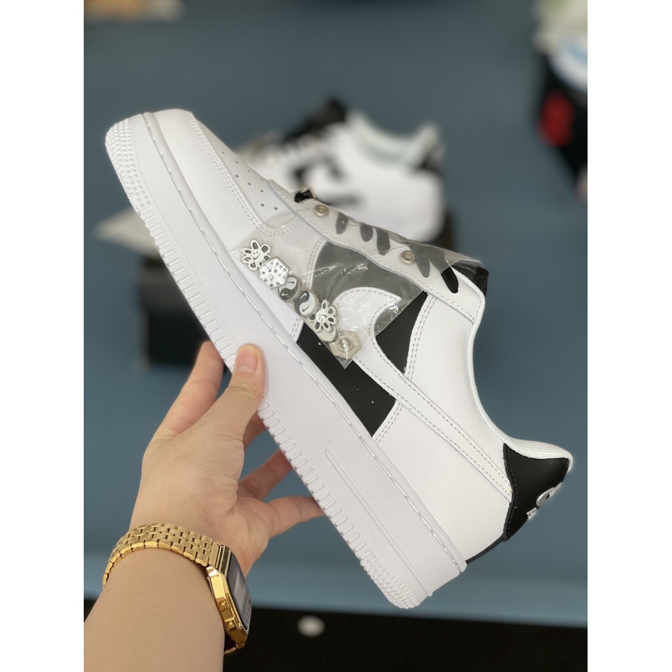 Giày_Nike Panda Sticker, Giày_Nike Air Force 1 Đen Trắng Cao Cấp Full Size Nam Nữ ( Full BILL BOX )