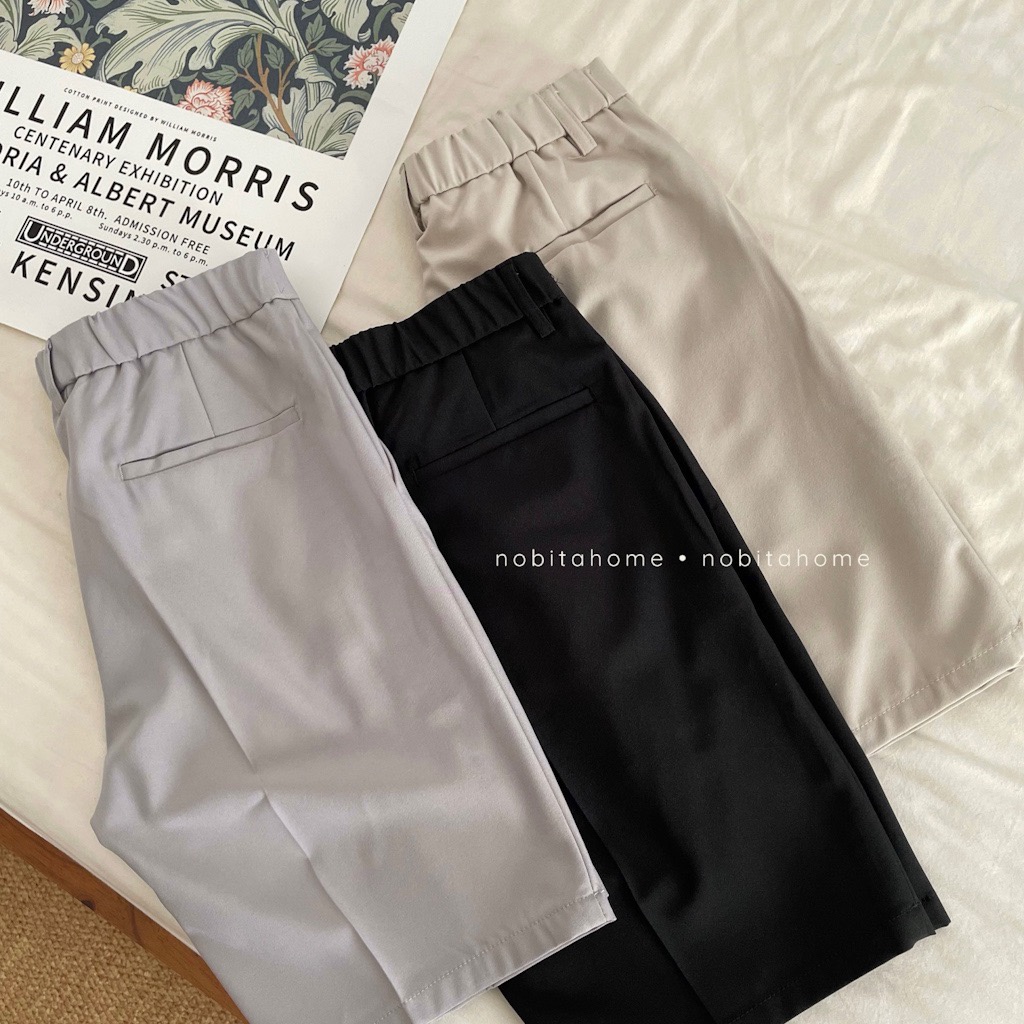 NOBITA HOME - Quần shorts nam, quần tây ngắn, nửa lưng chun 7702