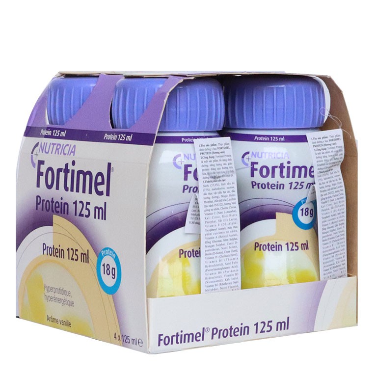 Sữa Fortimel Protein Dinh dưỡng cao năng lượng cho người sau phẫu thuật, người già - 125ml (1 lốc/4 chai)