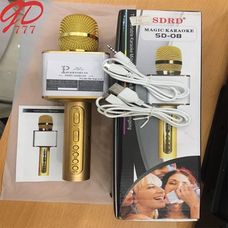 Micro hát karaoke SD 08 mic hát karaoke kiêm loa bluetooth