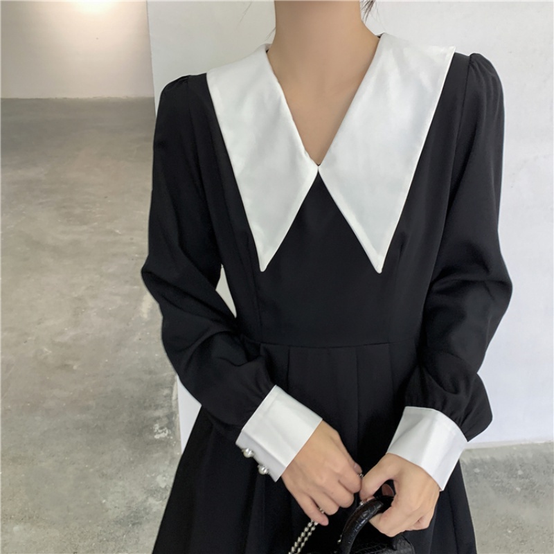 Đầm Nữ Dáng Ôm Màu Trơn Phong Cách Retro Hàn Quốc Mới