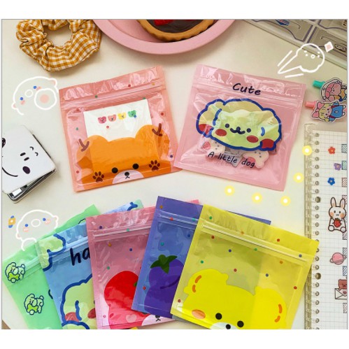 Túi zip in hình cute dễ thương Túi zip trong thực phẩm trang sức đồ chơi phụ kiện