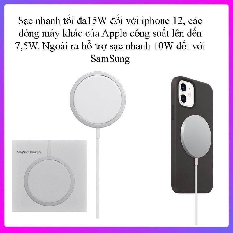 Sạc Không Dây 15W - Bộ Sạc không dây Magsafe Cao Cấp Apple Hỗ Trợ Sạc Nhanh Cho iPhone 11