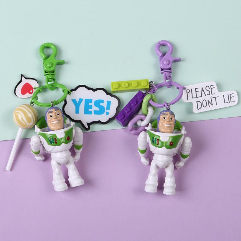 Toy Story 4 Buzz Lightyear Keychain Cartoon Schoolbag Mặt dây chuyền