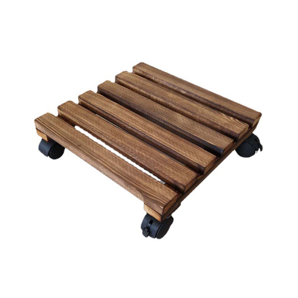 Giá Đỡ Chậu Hoa Dạng Lăn Bằng Gỗ 25cm / 30cm Tiện Dụng Cho Sân Vườn