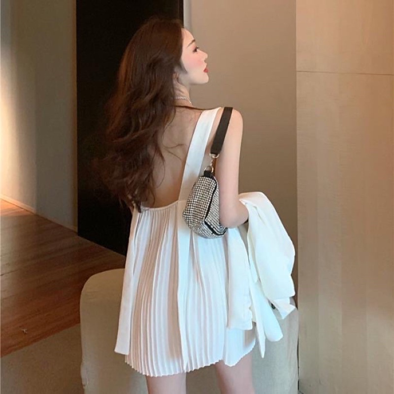 Áo Blazer Kèm Váy Xếp Ly Chiffon Phong Cách Hàn Quốc- Hàng Quảng Châu | BigBuy360 - bigbuy360.vn