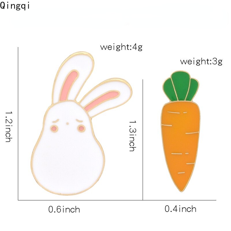 Ghim cài áo MISS ZOE hình thỏ/cà rốt dễ thương sáng tạo