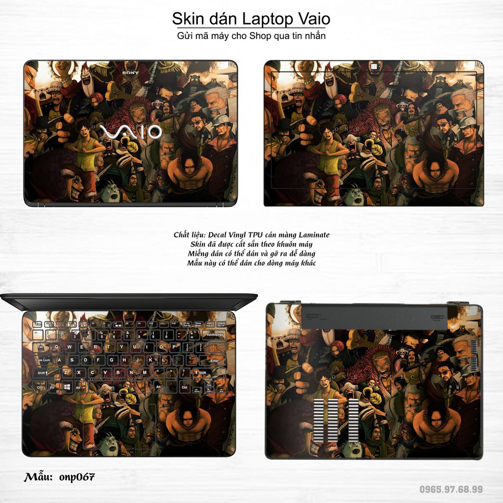 Skin dán Laptop Sony Vaio in hình One Piece _nhiều mẫu 4 (inbox mã máy cho Shop)