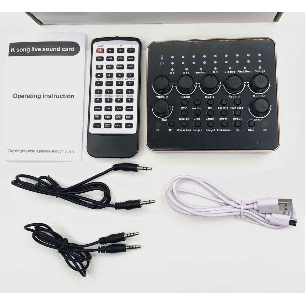 Sound card V10 bluetooth thế hệ mới có điều khiển từ xa