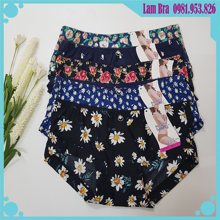 QUẦN LÓT NỮ THỜI TRANG HỌA TIẾT HOA NHỎ - CHÁT SU THÔNG HƠI No.5083