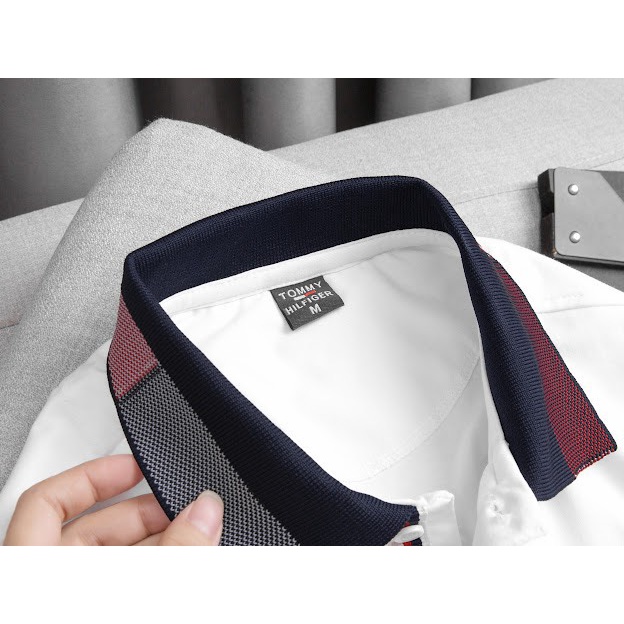 Áo thun nam có cổ T.M đơn giản vải cá sấu gai KENSTORE89 ATV221