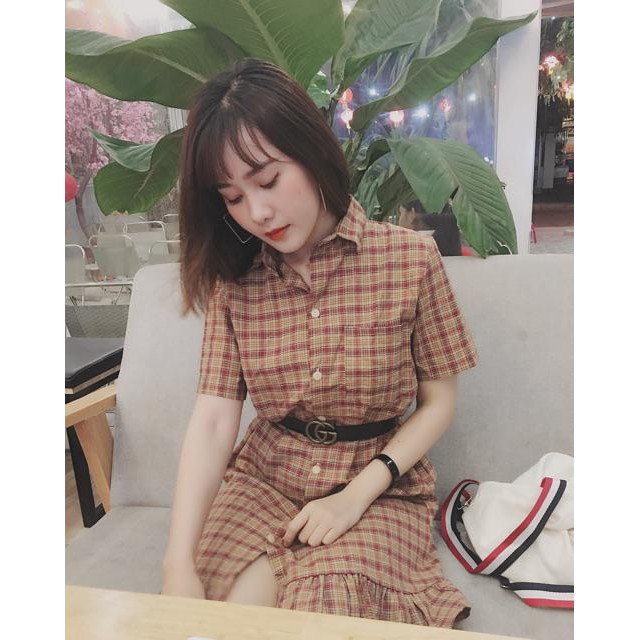 Đầm Nữ caro đuôi cá bèo cực hot