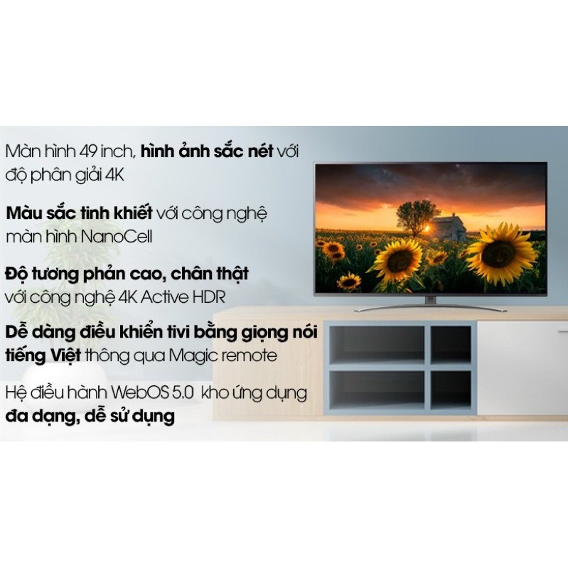 Smart tivi NanoCell LG 4K 49inch 49NAN081TNA. Model 2020