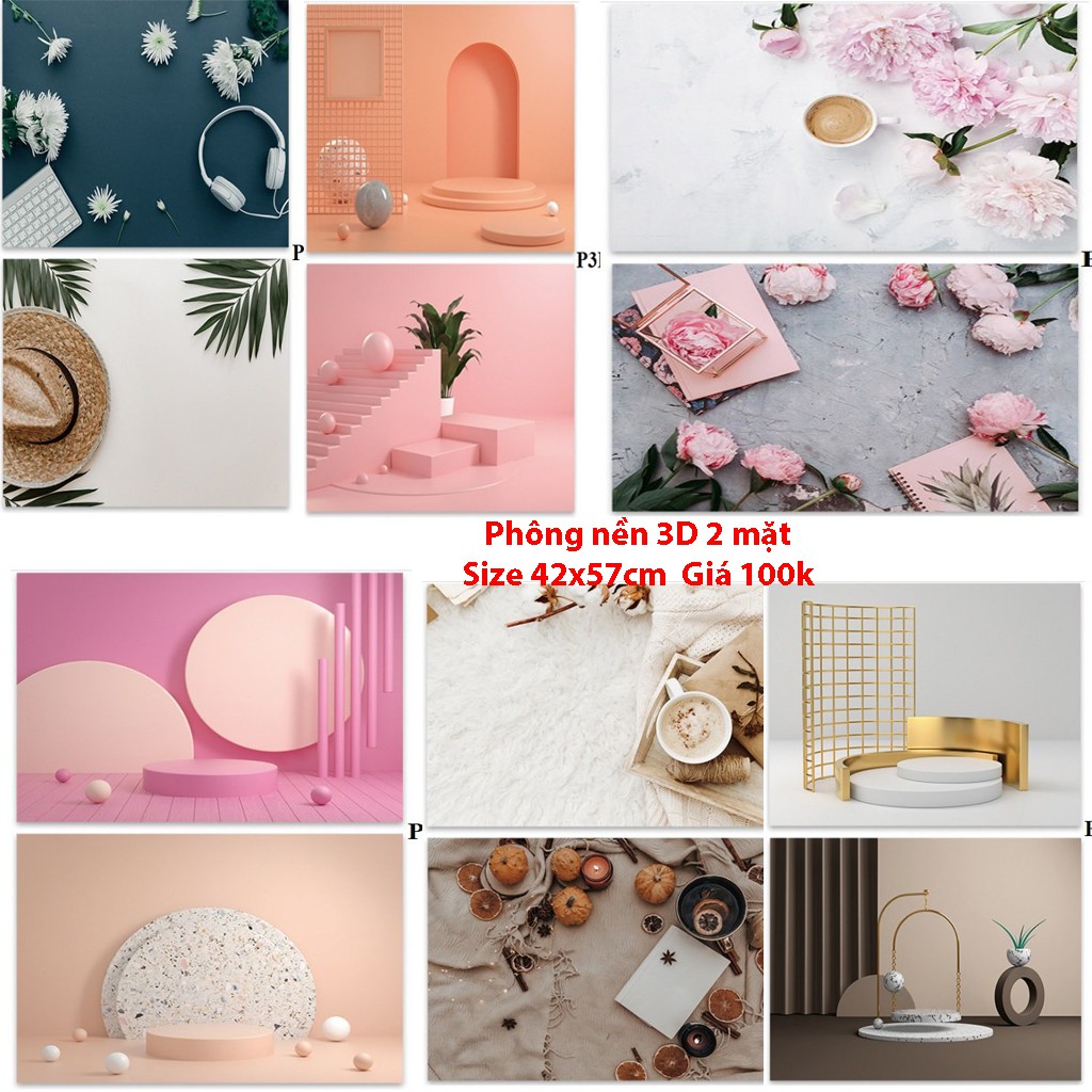 [ LỖI, HỎNG 1 ĐỔI 1] Phông Nền Chụp Ảnh 3D, Background Hai Mặt, Thảm Chụp Ảnh 3D Hai Mặt Size 57x42cm