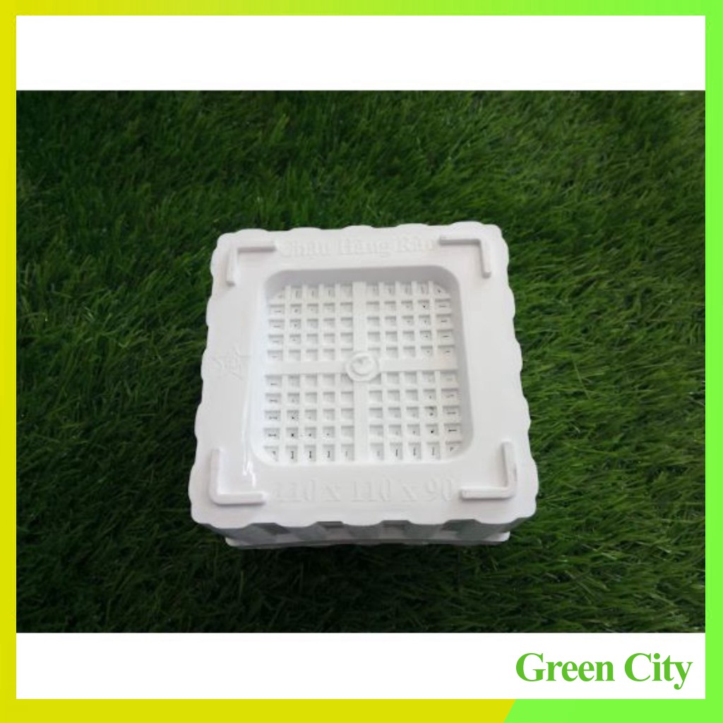 (combo 5 chậu) Chậu nhựa hàng rào 11 x 11 x 9 cm - Green City