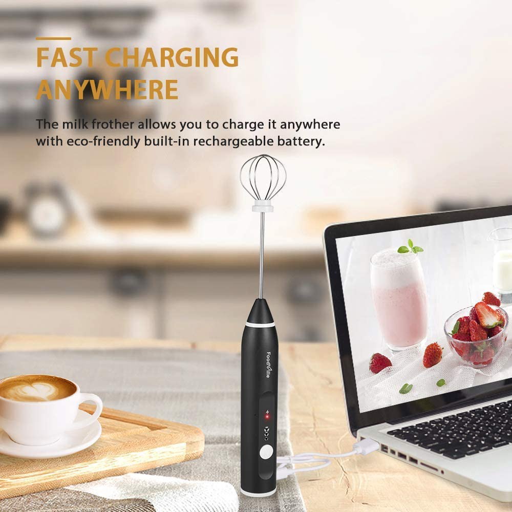 [XẢ KHO] Máy Đánh Trứng 3 Tốc Độ, Đánh Sữa Và Tạo Bọt Cafe Sử Dụng Pin Sạc Cổng USB Thông Minh