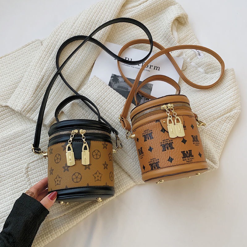 Túi xách nữ mini, túi đeo chéo túi hộp , túi tròn trống