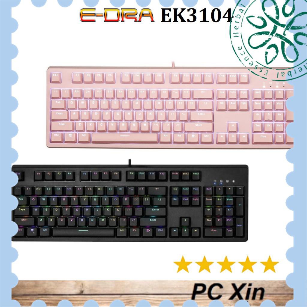 [Hàng mới về] Bàn phím cơ E-DRA EK3104 RGB,Rainbow LED Black/ Pink