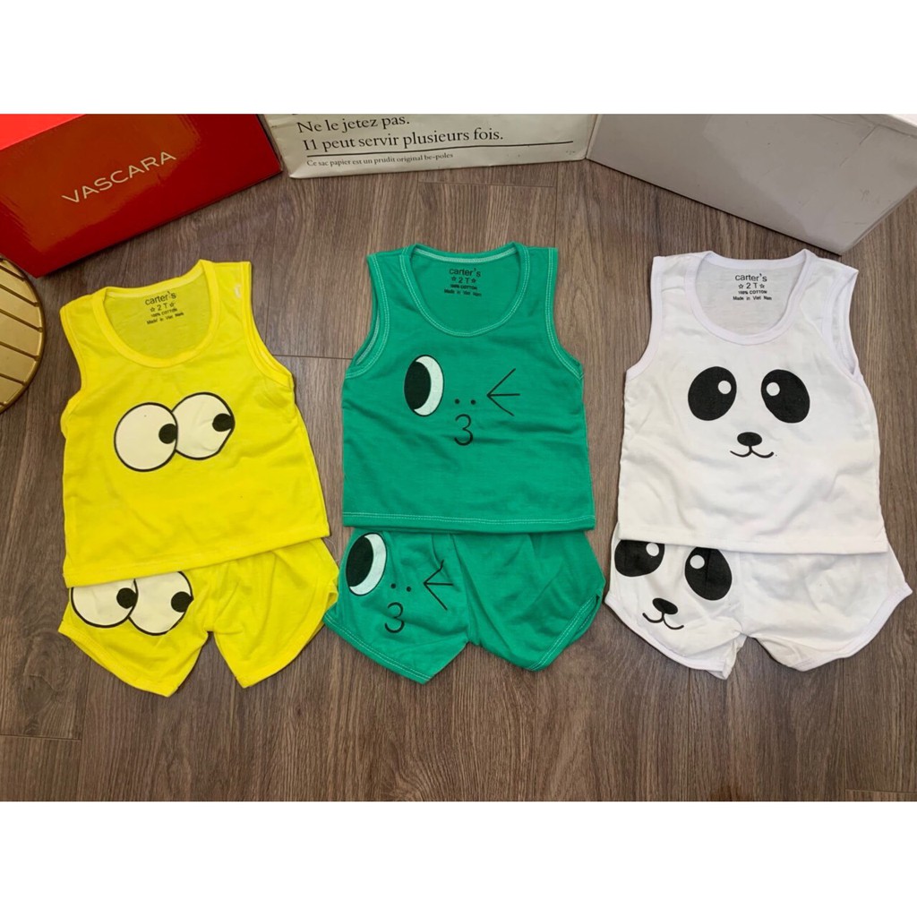 [GIÁ CỰC SỐC] Bộ ba lỗ chất cotton in hình mắt cute