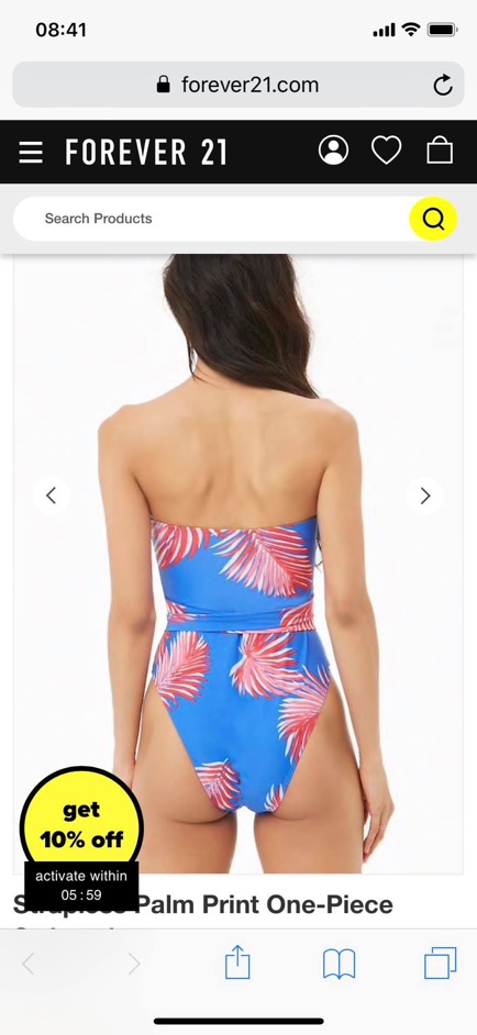 🌻F21 TROPICAL SWIMSUIT   Hoạ tiết lá nhiệt đới đặc trưng của mùa hè. Tont màu đối lập mang phong cách pop art retro. Sw