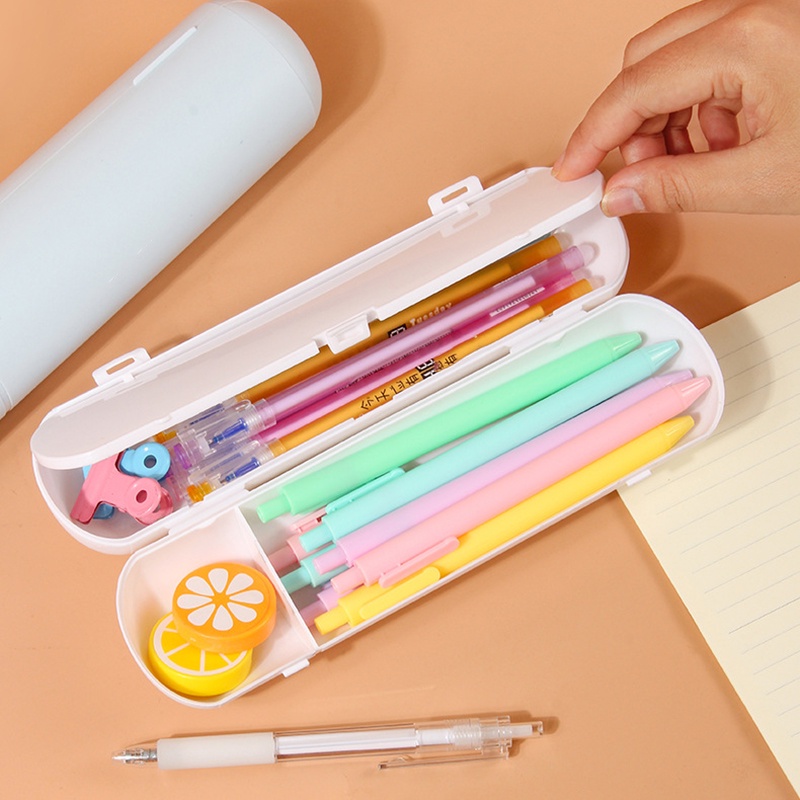 Hộp đựng bút chì 2 lớp có bảng viết Đơn giản cứng dung lượng lớn Cọ trang điểm Hộp đựng bút Hộp đựng bút chì Người tổ ch