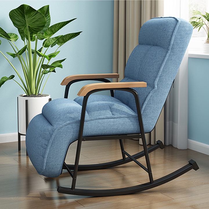 Ghế sofa bập bênh - Ghế thư giãn ngả 180 độ , đọc sách, giường ngủ Rocking Chair khung thép tĩnh điện cao cấp không gỉ
