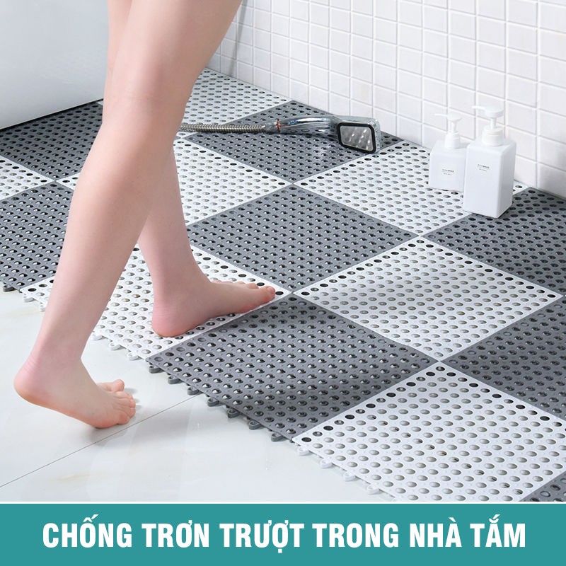 Miếng Lót Sàn Nhựa Chống Trơn Trượt Cho Nhà Tắm Hoặc Bếp Nhiều Màu Giá Rẻ Dễ Lắp Ráp