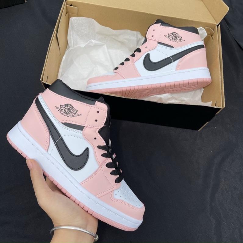 VIP Giầy thể thao jordan 1 hồng cao cổ cho nữ, Giày sneaker nữ JD hồng đen Full Box Bill Free Ship Toàn Quốc