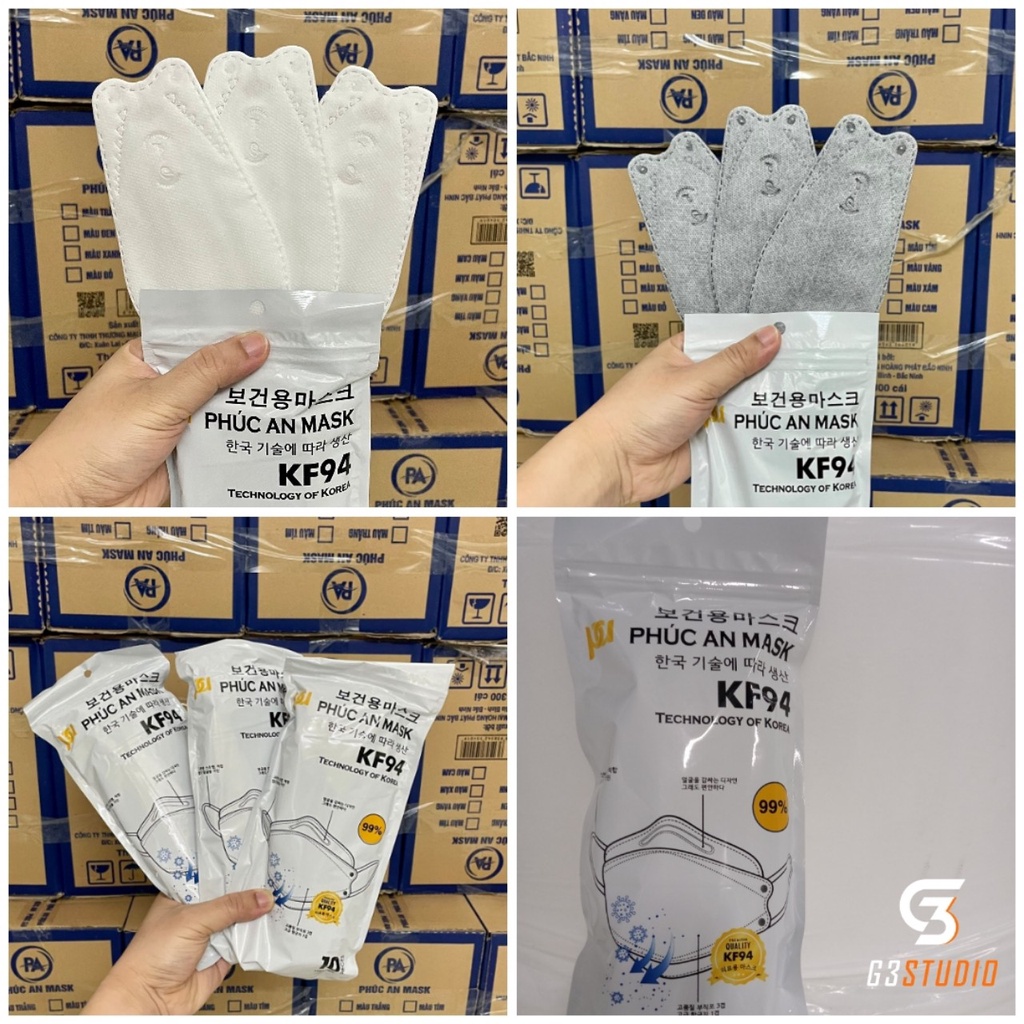 [Hàng cao cấp ] SÉT 50 Khẩu trang 4 lớp KF94 Phúc An kháng khuẩn chống bụi đạt tiêu chuẩn N95