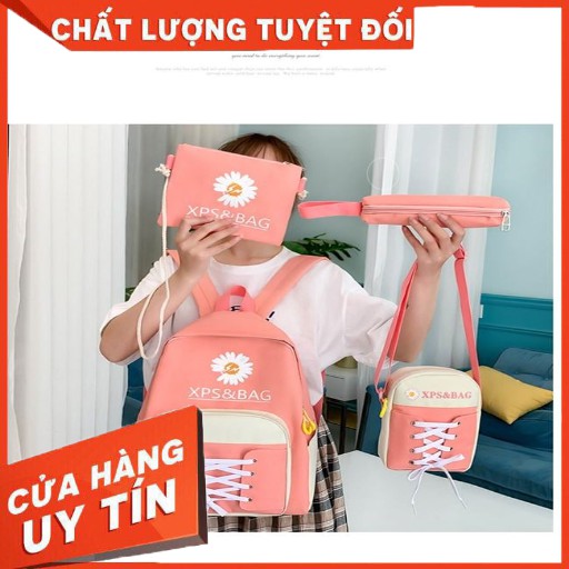 BỘ BALO THỜI TRANG 4 MÓN HÌNH HOA CÚC