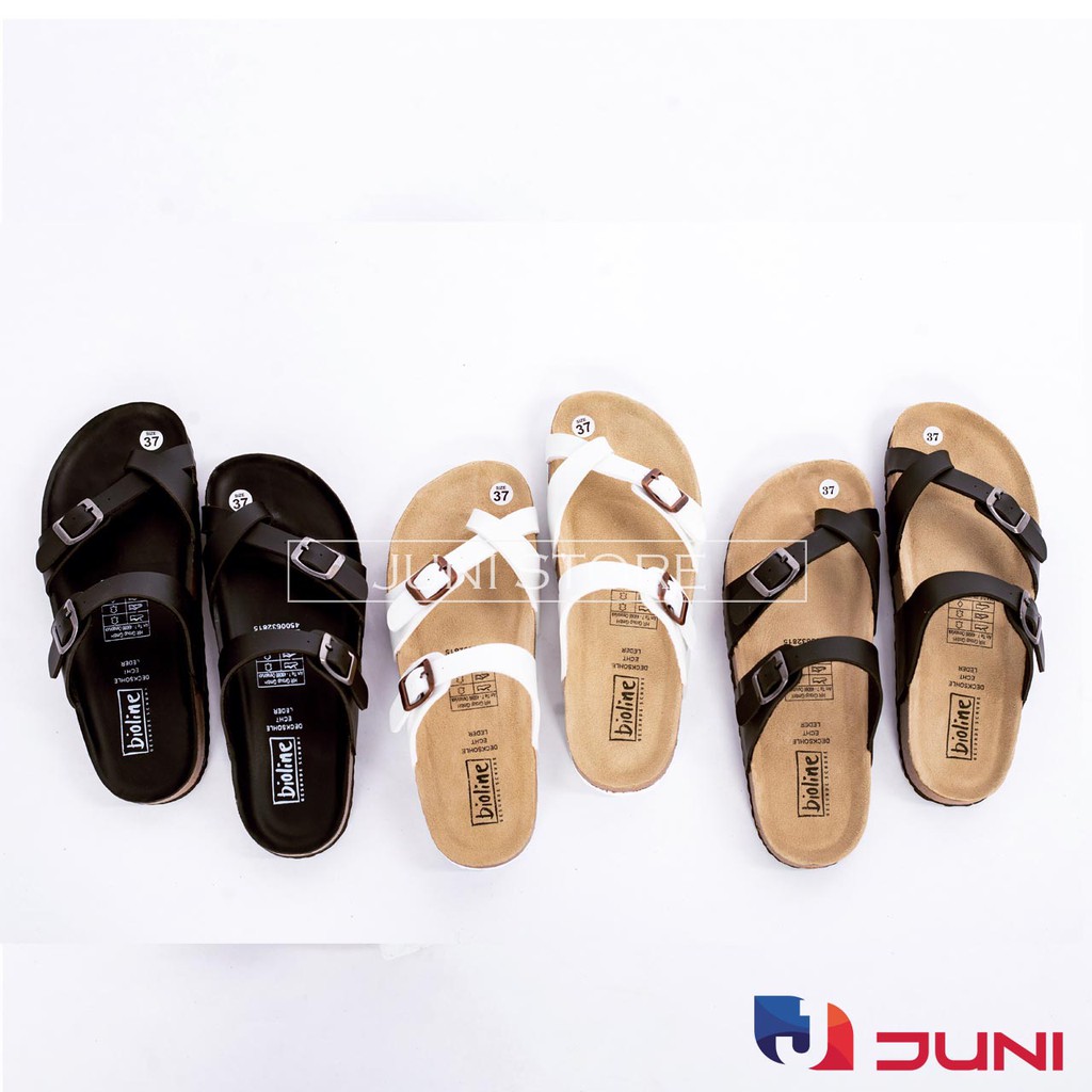 [DA PU-CHỐNG NƯỚC] PU06- Dép sandal quai đôi da PU, đế trấu Bioline - Xuất khẩu châu Âu - Juni Store