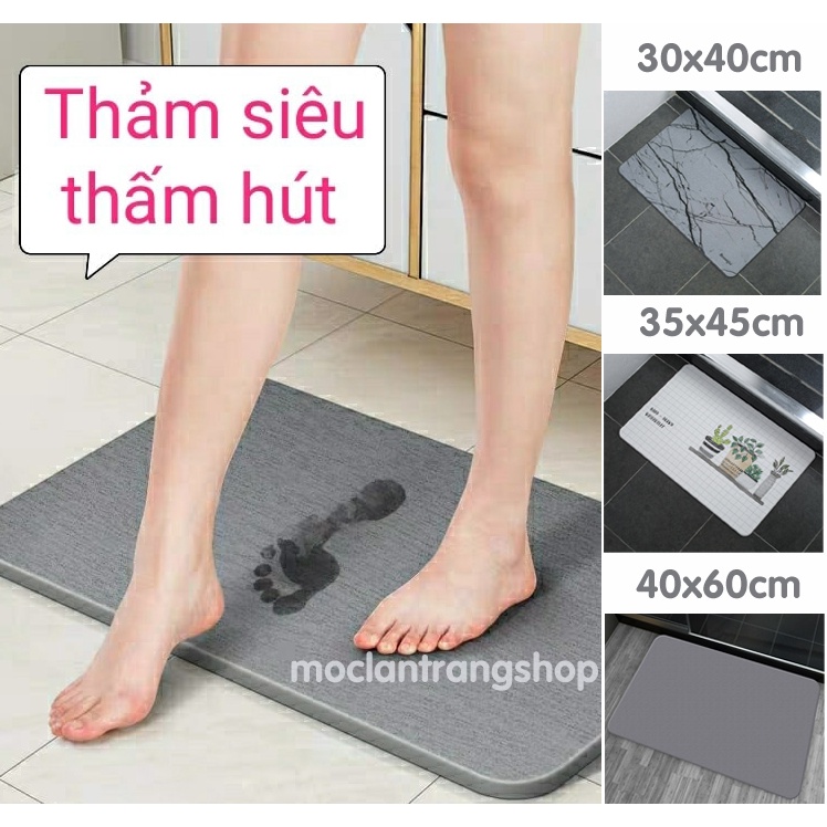 Thảm tảo cát siêu thấm hút cỡ size to nhỏ loại 1 dày dặn. Thảm đá nhà tắm kèm tấm lót chống trượt chất lượng cao