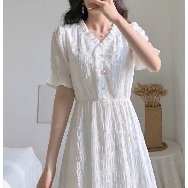 [Mã FATHANG5 giảm 10K đơn 50K] [ẢNH THẬT] Váy ulzzang tiểu thư vintage khuy ngọc siêu xinh - V09 - janna house | BigBuy360 - bigbuy360.vn
