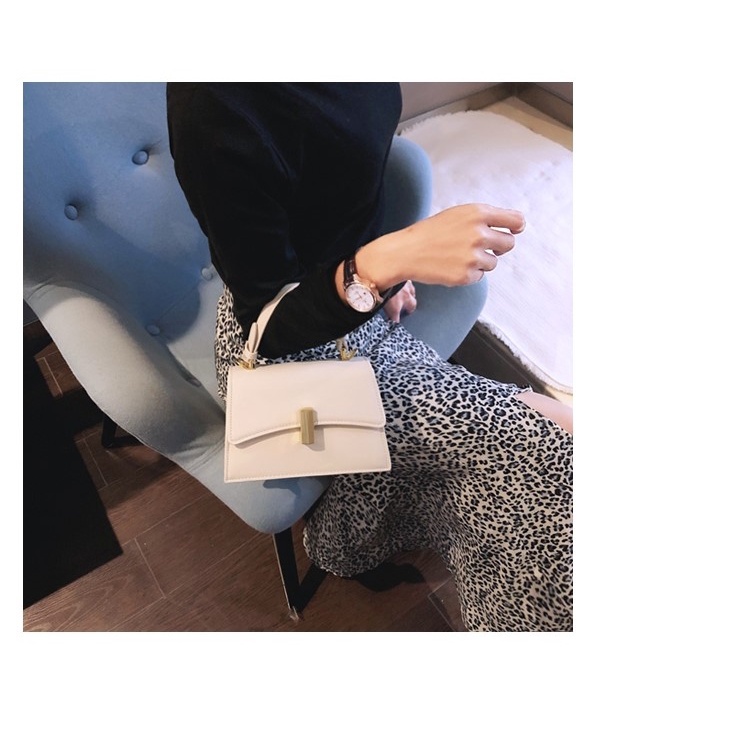 Túi xách đeo chéo nữ da cao cấp khóa chữ nhật cầm tay đeo chéo thời thượng dây đeo tùy chỉnh Solin T23