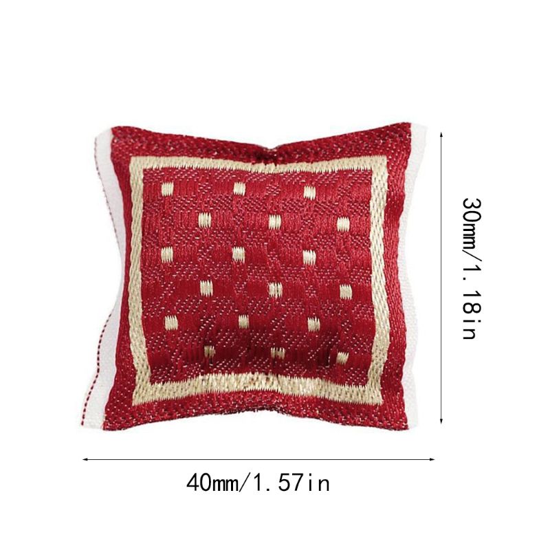 Gối Tựa Sofa Màu Đỏ Tỉ Lệ 1 / 12 Độc Đáo Trang Trí Nhà Búp Bê