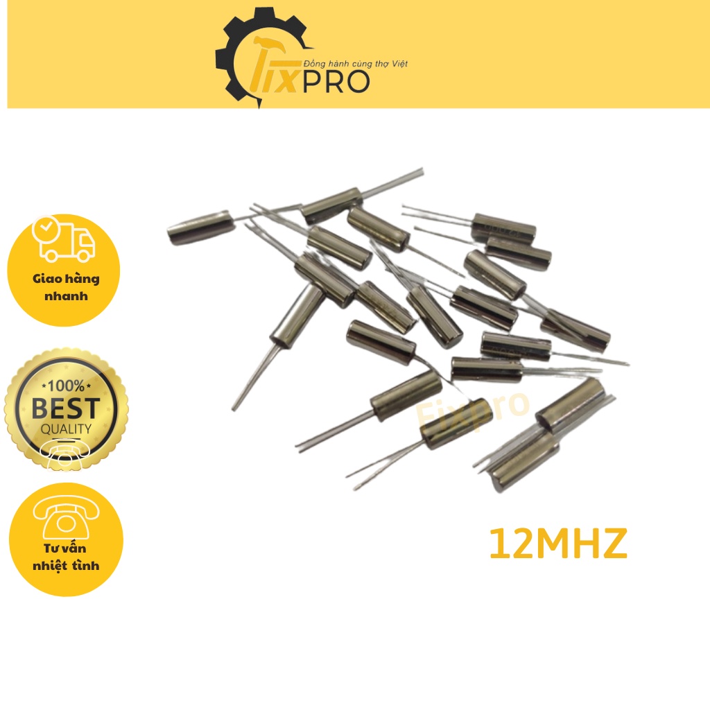 Thạch anh 2 chân hình trụ 12mhz 3x8mm chất lượng tốt