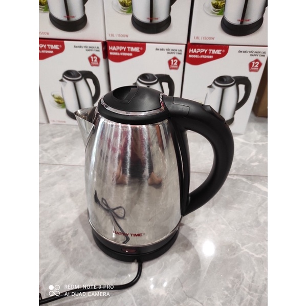 Ấm siêu tốc inox 1,8L Happy Time HTD1081 - bảo hành 12 tháng