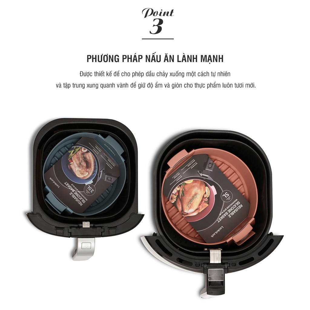 Khay Silicone Cho Nồi Chiên Không Dầu, Lò Nướng Và Lò Vi Sóng Lock&Lock CKB002 - 5L, CKB003 - 3.5L tiện dụng