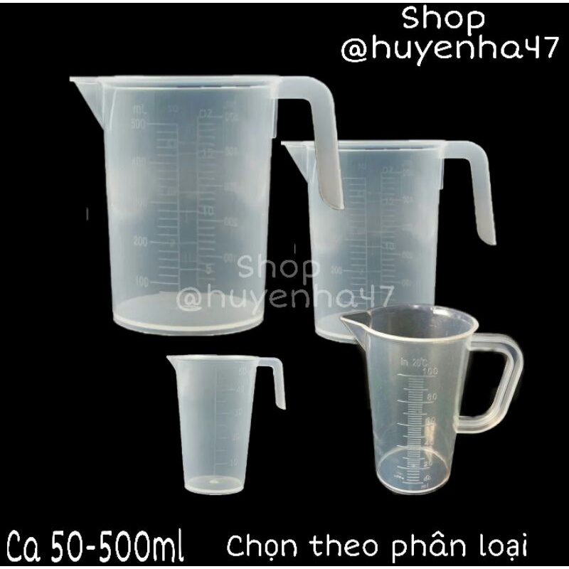 Ca đong cốc đong nhựa chia vạch các size 50ml 100ml 250ml 500ml theo phân loại