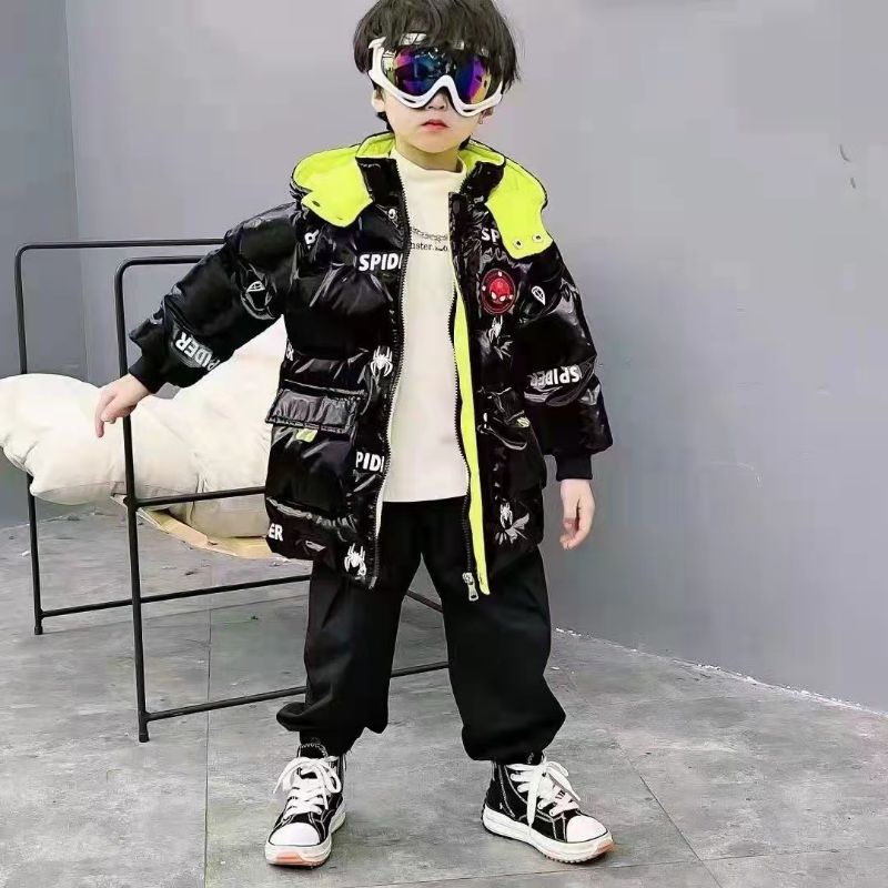 Áo phao người Nhện lót lông cho bé trai. Áo phao siêu nhẹ người nhện bé trai