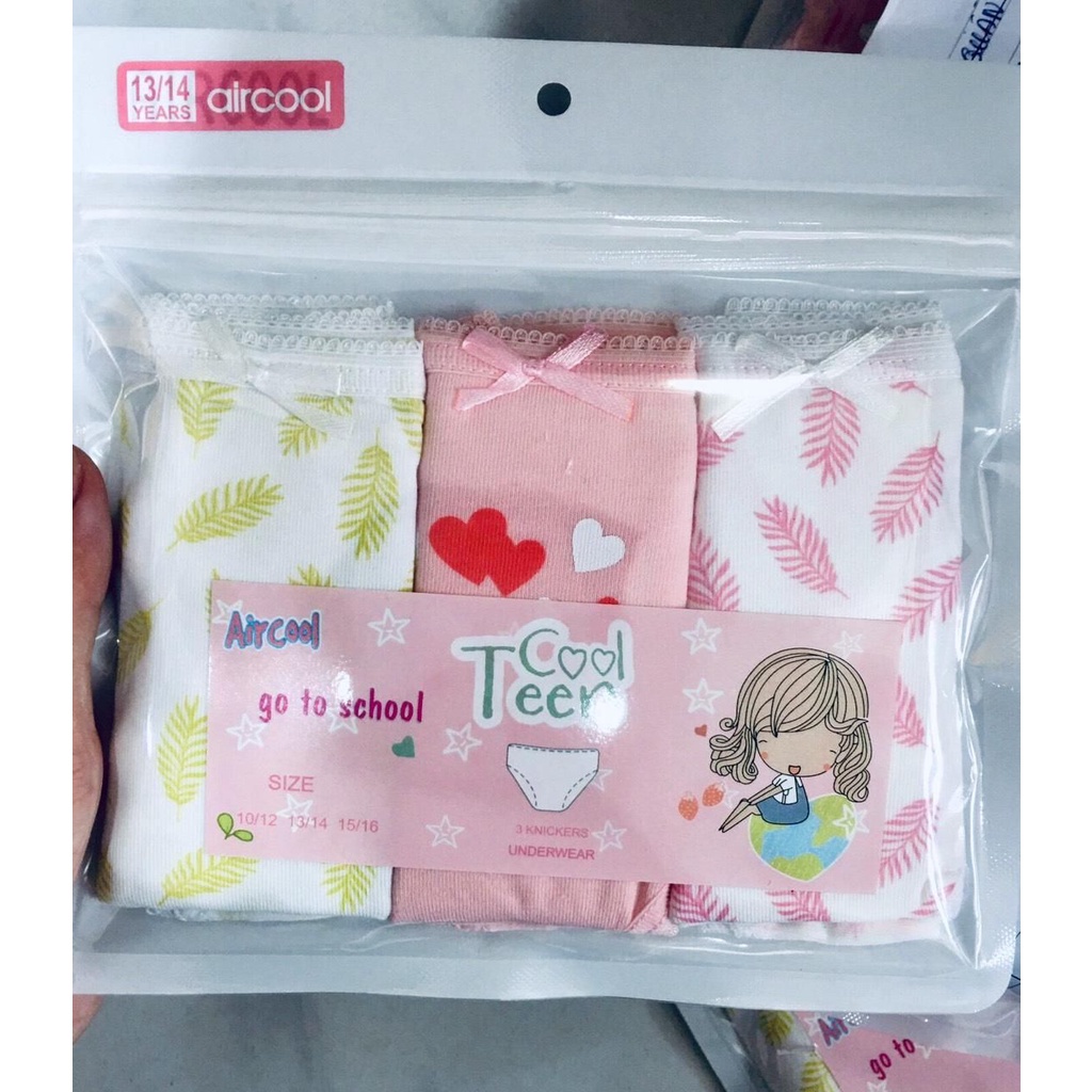 Set 3 quần chip cotton cho bé gái