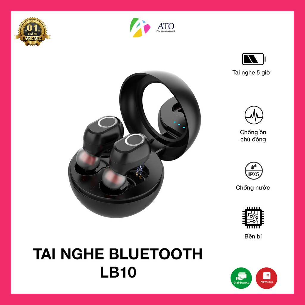 Tai Nghe Bluetooth LB-10 Không Dây | Cảm ứng,chống nước- chống ồn chủ động - 5 tiếng nghe gọi