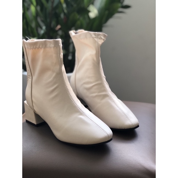 Bốt Cao Cổ Boot Nữ Công Sở Da Mềm Cao Cấp Gót 5P Có Lót Lông Mềm
