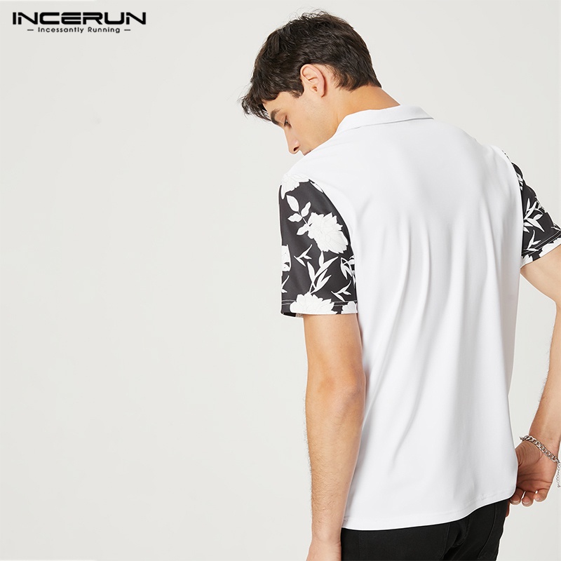 Áo thun polo INCERUN tay ngắn thời trang sành điệu cho nam