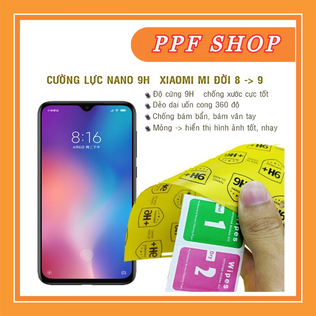 Kính cường lực dẻo nano Xiaomi Mi 8, Mi 8 SE, MI 8 LITE, MI 8 PRO, MI 9