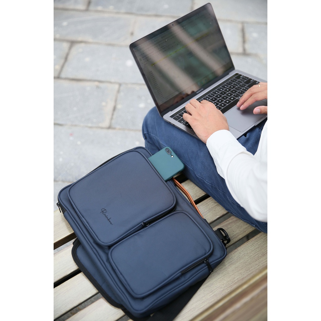 Túi Đựng Laptop, Cặp Laptop Chống Sốc Canvas 14 -15.6 inch Có Quai Đeo Chống Nước, Lót Nhung