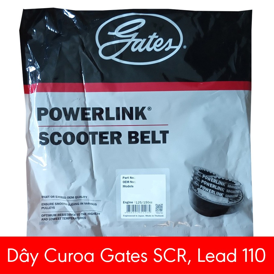 Dây Curoa Gates Honda SCR / Lead 110 - Mã: 23100-GFM-9010-M1