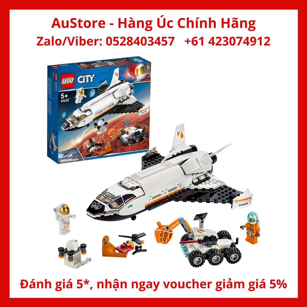 [LEGO CHÍNH HÃNG] 60226 - Tàu Con Thoi Thám Hiểm Sao Hỏa (LEGO City Mars Research Shuttle 60226) 273 Chi Tiết