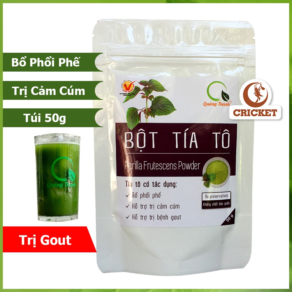 Bột tía tô Quảng Thanh 50g - bột tía tô sấy lạnh, bột tía tô nguyên chất giúp an thai, hỗ trợ trị bệnh gout